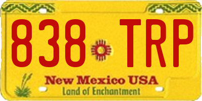 NM license plate 838TRP