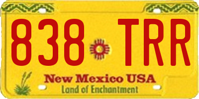 NM license plate 838TRR