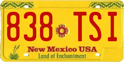 NM license plate 838TSI