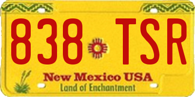 NM license plate 838TSR