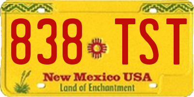 NM license plate 838TST
