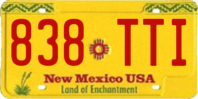 NM license plate 838TTI