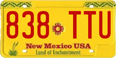 NM license plate 838TTU