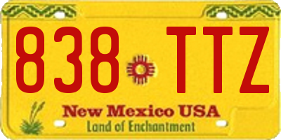 NM license plate 838TTZ