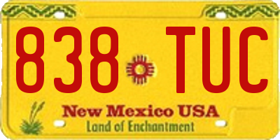 NM license plate 838TUC