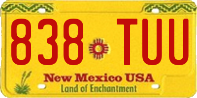 NM license plate 838TUU