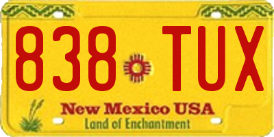 NM license plate 838TUX