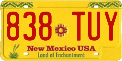 NM license plate 838TUY