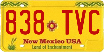 NM license plate 838TVC