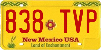 NM license plate 838TVP