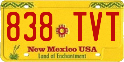 NM license plate 838TVT