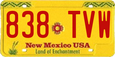 NM license plate 838TVW