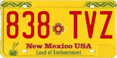NM license plate 838TVZ