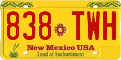 NM license plate 838TWH