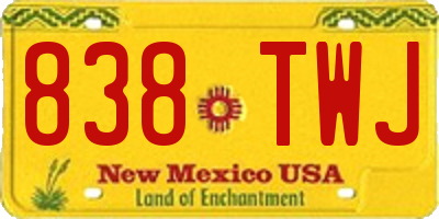 NM license plate 838TWJ