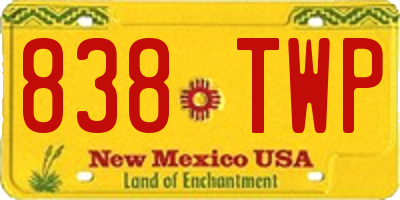 NM license plate 838TWP