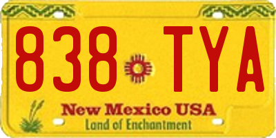 NM license plate 838TYA