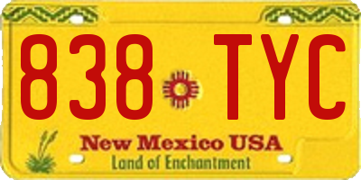 NM license plate 838TYC