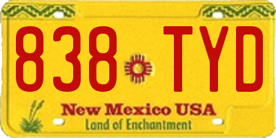 NM license plate 838TYD