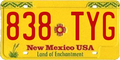 NM license plate 838TYG