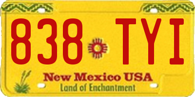 NM license plate 838TYI