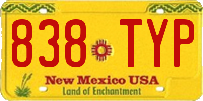 NM license plate 838TYP