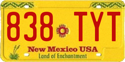 NM license plate 838TYT