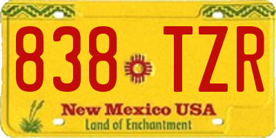 NM license plate 838TZR