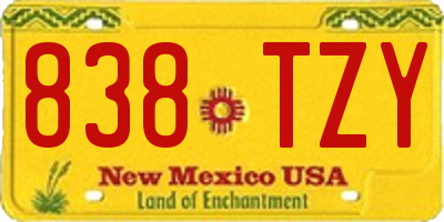 NM license plate 838TZY