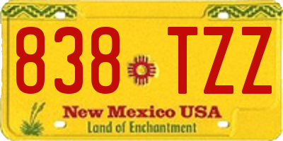 NM license plate 838TZZ