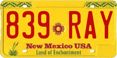 NM license plate 839RAY