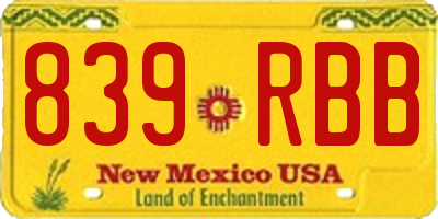 NM license plate 839RBB