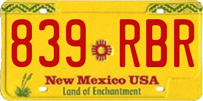 NM license plate 839RBR