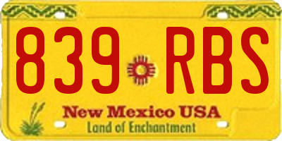 NM license plate 839RBS