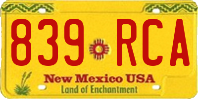 NM license plate 839RCA