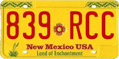 NM license plate 839RCC