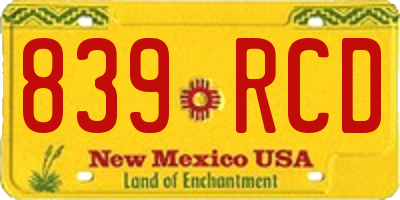 NM license plate 839RCD