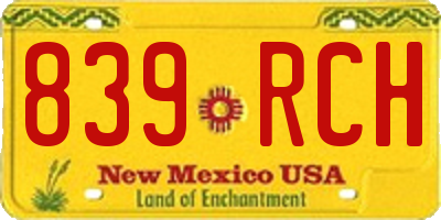 NM license plate 839RCH