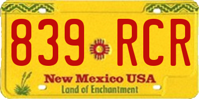 NM license plate 839RCR