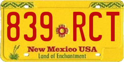 NM license plate 839RCT