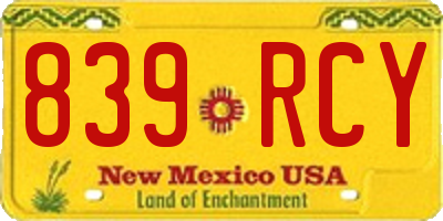 NM license plate 839RCY