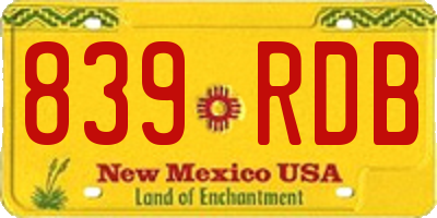 NM license plate 839RDB