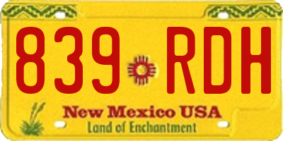 NM license plate 839RDH