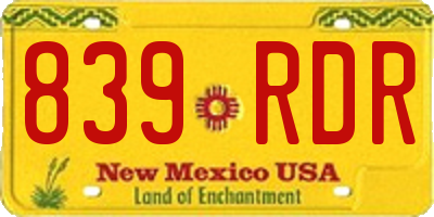 NM license plate 839RDR