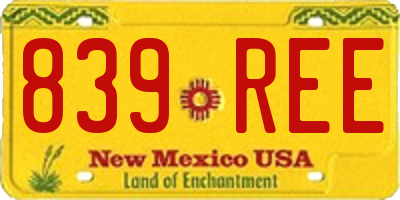 NM license plate 839REE