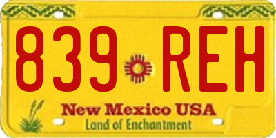 NM license plate 839REH