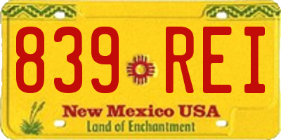 NM license plate 839REI