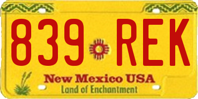 NM license plate 839REK
