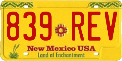 NM license plate 839REV
