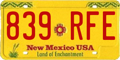 NM license plate 839RFE